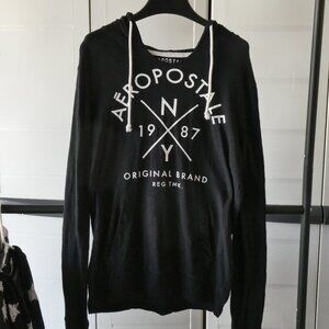 Aeropostale Black Pull Over w/ hood Women's Size XS